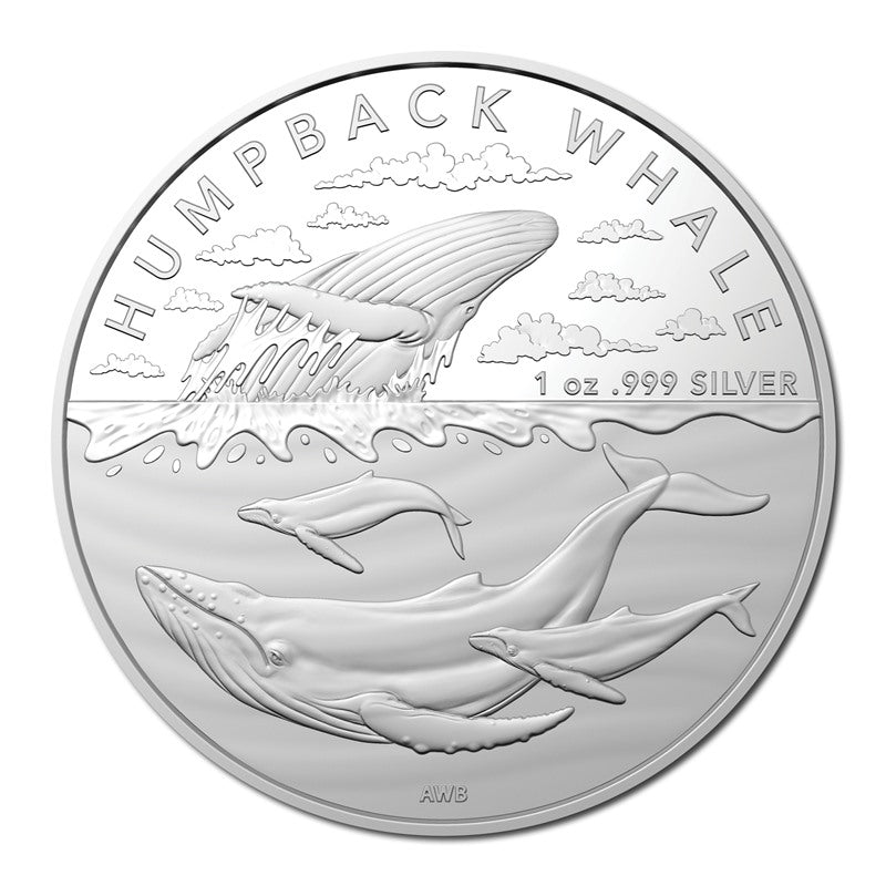 $1 2023 Australian Antarctic Territory - Humpback Whale 1oz Silver UNC