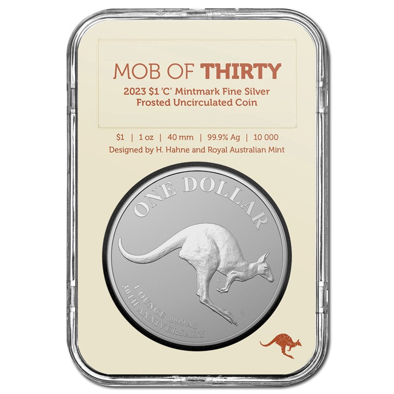 $1 2023 Kangaroo Series - Mob of Thirty Silver UNC
