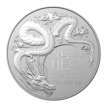 $1 2024 Year Of The Dragon 1oz Silver UNC - RAM
