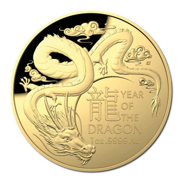 $100 2024 Year Of The Dragon 1oz Gold Proof Domed