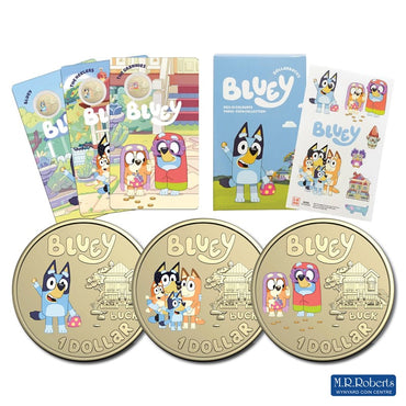 $1 2024 Bluey Dollarbucks Al/Bronze Coloured 3 Coin UNC Set