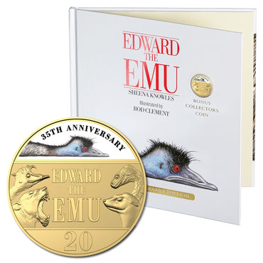 20c 2023 Edward the Emu Gold Plated UNC - Deluxe Edition Book