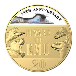 20c 2023 Edward the Emu Gold Plated UNC - Deluxe Edition Book - Limit 1