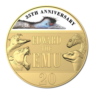 20c 2023 Edward the Emu Gold Plated UNC - Deluxe Edition Book