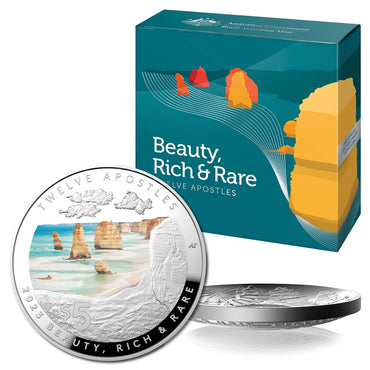 $5 2023 Beauty, Rich & Rare - Twelve Apostles Domed Silver Proof