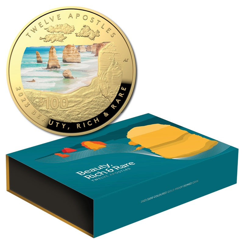 $100 2023 Beauty, Rich & Rare - Twelve Apostles Domed Gold Proof
