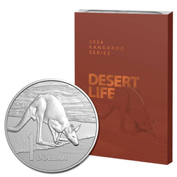 $1 2024 Kangaroo 1oz Silver UNC - Desert Life