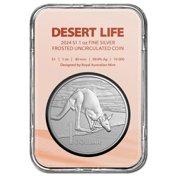 $1 2024 Kangaroo 1oz Silver UNC - Desert Life