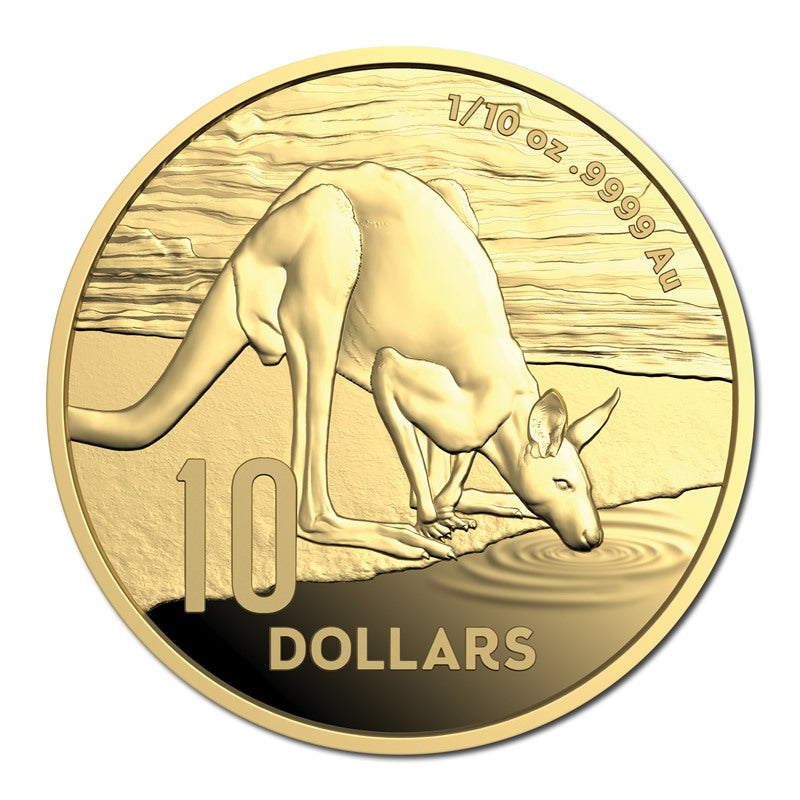 $10 2024 Kangaroo 1/10oz Gold Proof - Desert Life