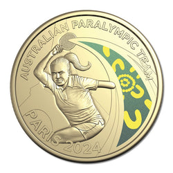 $1 2024 Australian Paralympic Team Al/Bronze Coloured UNC