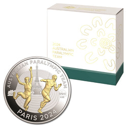 $5 2024 Australian Paralympic Team Gold Plated Silver Proof