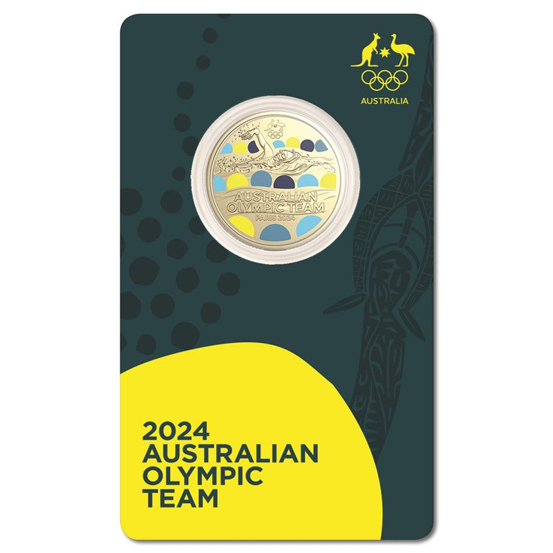 $1 2024 Australian Olympic Team Al/Bronze Coloured UNC