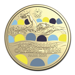 $1 2024 Australian Olympic Team Al/Bronze Coloured UNC