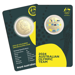 $1 2024 Australian Olympic Team Al/Bronze Coloured UNC