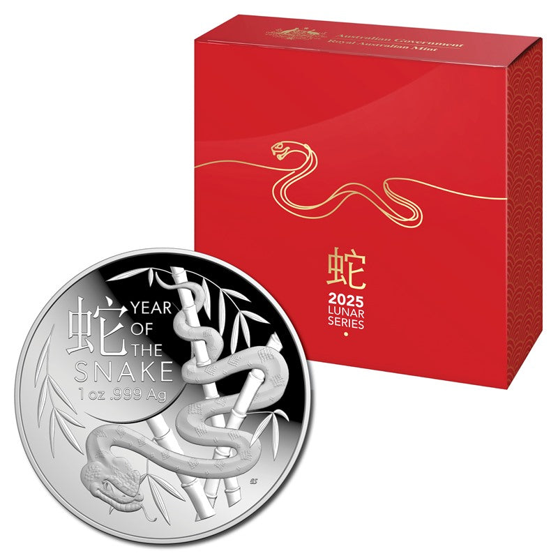 $5 2025 Year Of The Snake 1oz Silver Proof Domed