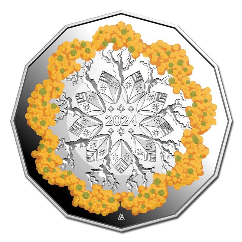 50c 2024 Christmas Festive Florals Silver Proof