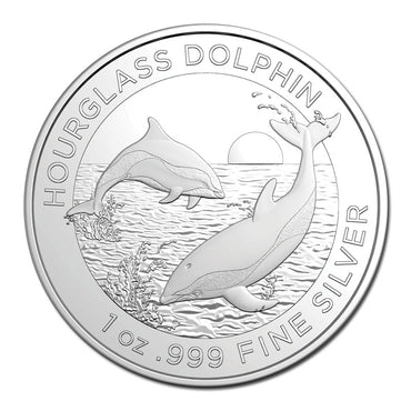 $1 2024 Dolphin Series - Hourglass Dolphin 1oz Silver UNC