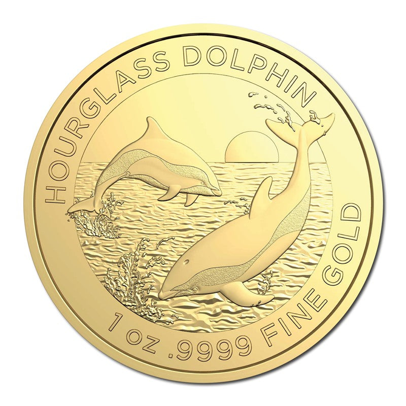 $1 2024 Dolphin Series - Hourglass Dolphin 1oz Gold UNC