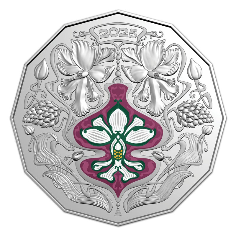 50c 2025 Christmas Festive Florals Coloured UNC - Set of 5