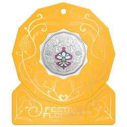 50c 2025 Christmas Festive Florals Coloured UNC - Set of 5