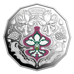 50c 2025 Christmas Festive Florals Coloured Silver Proof