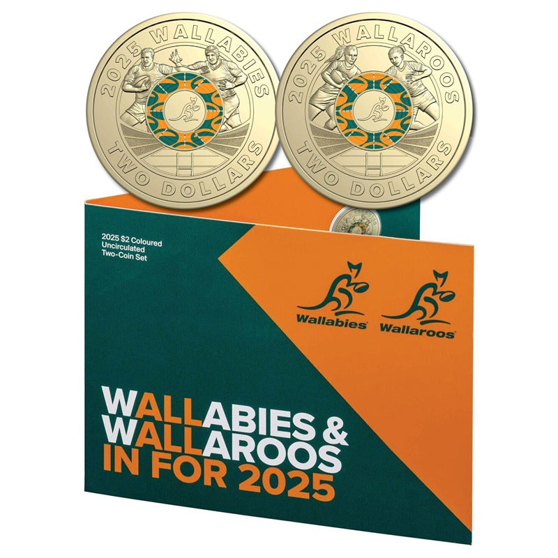$2 2025 Wallabies & Wallaroos Two Coin Set UNC