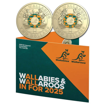 $2 2025 Wallabies & Wallaroos Two Coin Set UNC