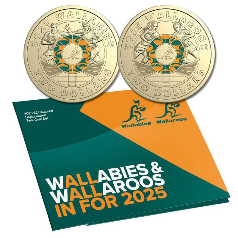 $2 2025 Wallabies & Wallaroos Two Coin Set UNC