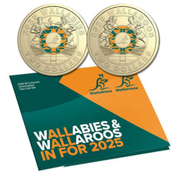 $2 2025 Wallabies & Wallaroos Two Coin Set UNC