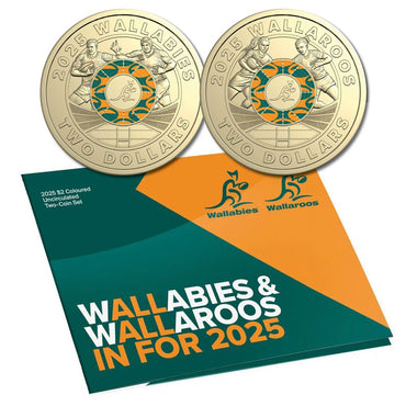 $2 2025 Wallabies & Wallaroos Two Coin Set UNC