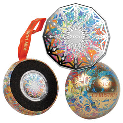 50c 2026 Christmas Decoration Coloured Silver Proof