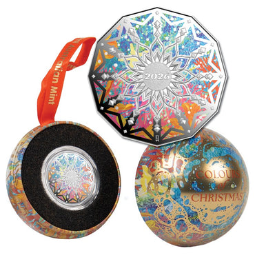 50c 2026 Christmas Decoration Coloured Silver Proof