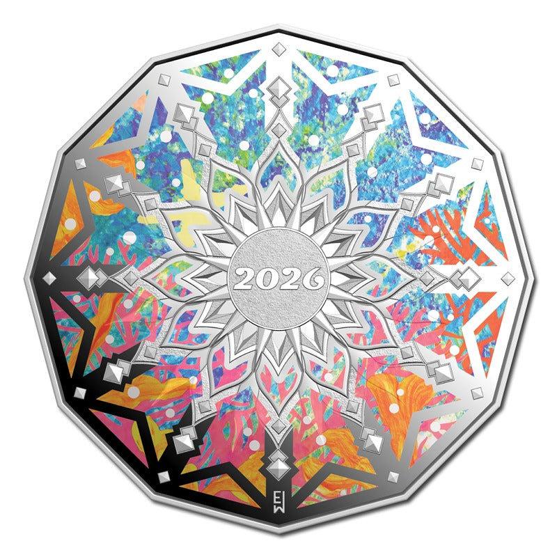 50c 2026 Christmas Decoration Coloured Silver Proof