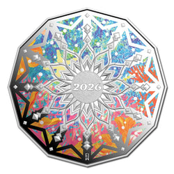 50c 2026 Christmas Decoration Coloured Silver Proof
