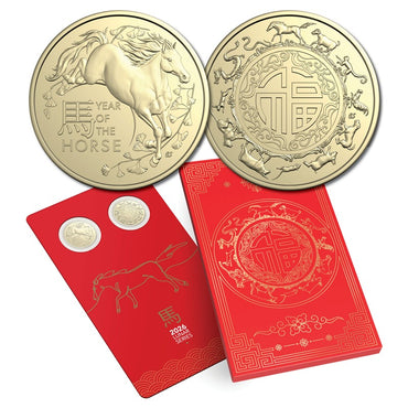 $1 2026 Year of the Horse 2 Coin Set UNC