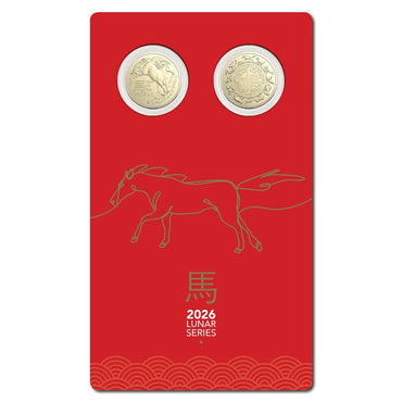 $1 2026 Year of the Horse 2 Coin Set UNC