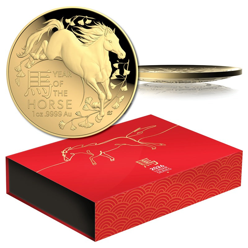 $100 2026 Year Of The Horse 1oz Gold Proof Domed