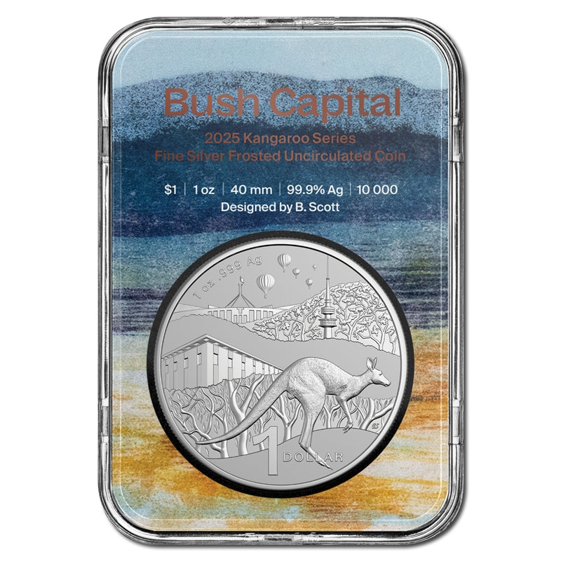 $1 2025 Kangaroo Series 1oz Silver UNC - Bush Capital