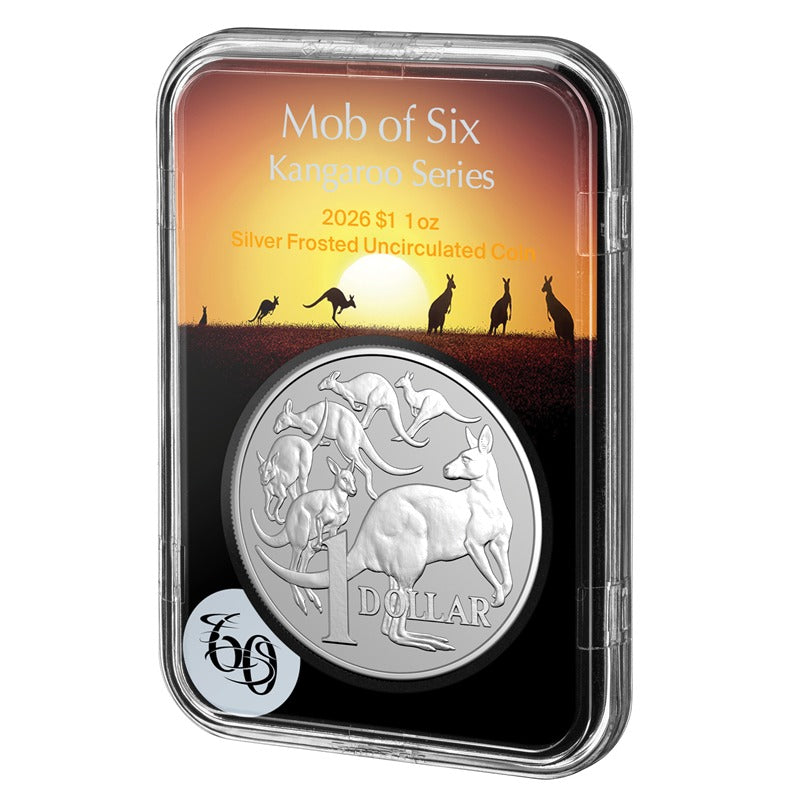$1 2026 Mob of Six Kangaroo Series 1oz Silver UNC