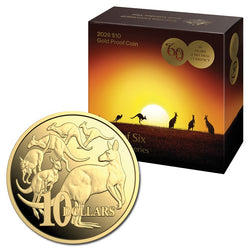 $10 2026 Mob of Six Kangaroo Series 1/10oz Gold Proof