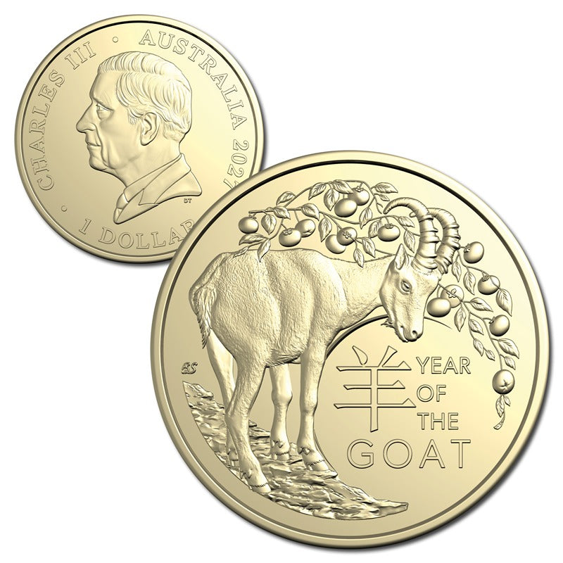 $1 2027 Year of the Goat Two Coin Set UNC