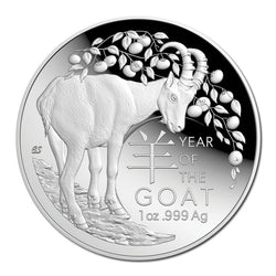 $5 2027 Year Of The Goat 1oz Silver Proof Domed