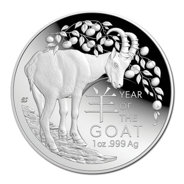 $5 2027 Year Of The Goat 1oz Silver Proof Domed