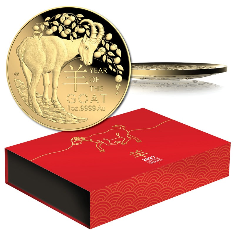 $100 2027 Year Of The Goat 1oz Gold Proof Domed