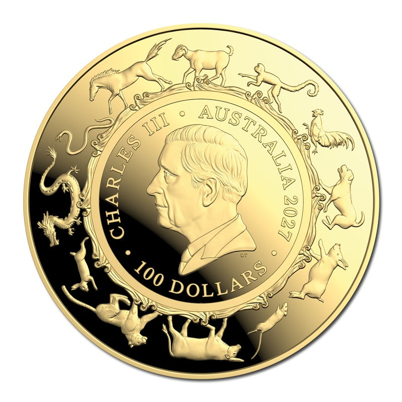 $100 2027 Year Of The Goat 1oz Gold Proof Domed
