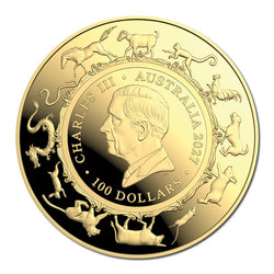 $100 2027 Year Of The Goat 1oz Gold Proof Domed