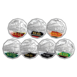 50c 2025 Steam Train Giants Seven Coin Set