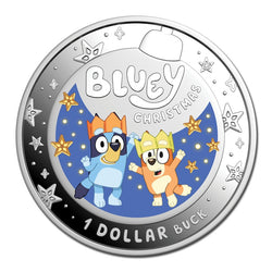 $1 2025 Bluey Christmas Coloured Fine Silver Proof