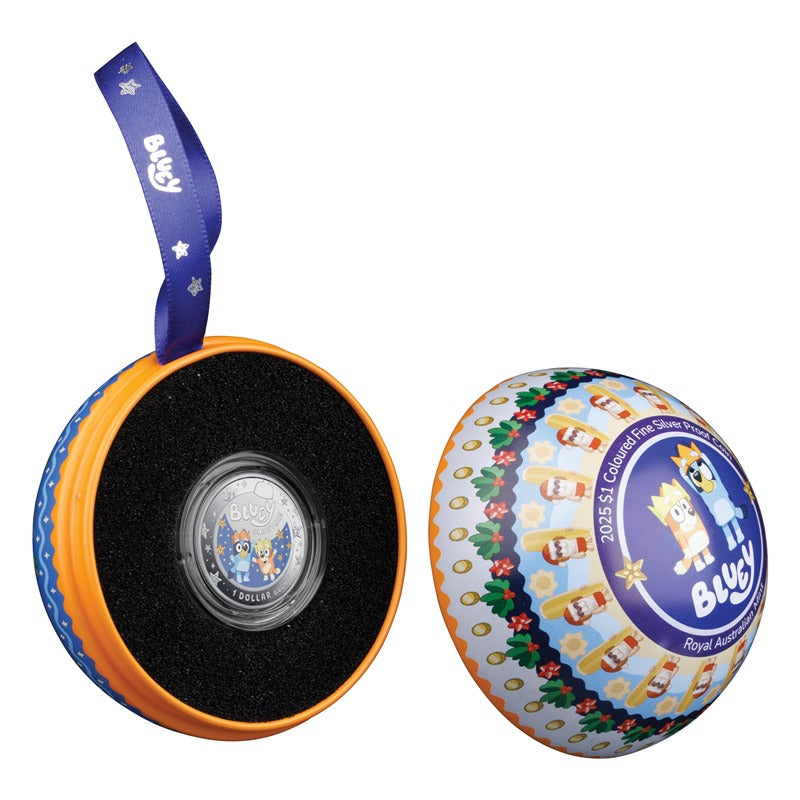 $1 2025 Bluey Christmas Coloured Fine Silver Proof