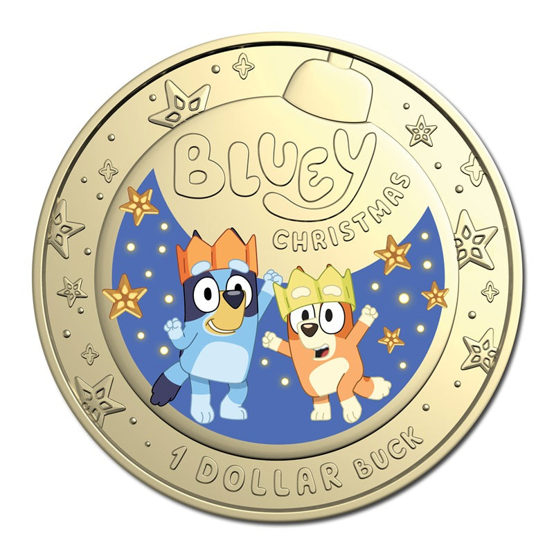 $1 2025 Bluey Christmas Coloured UNC